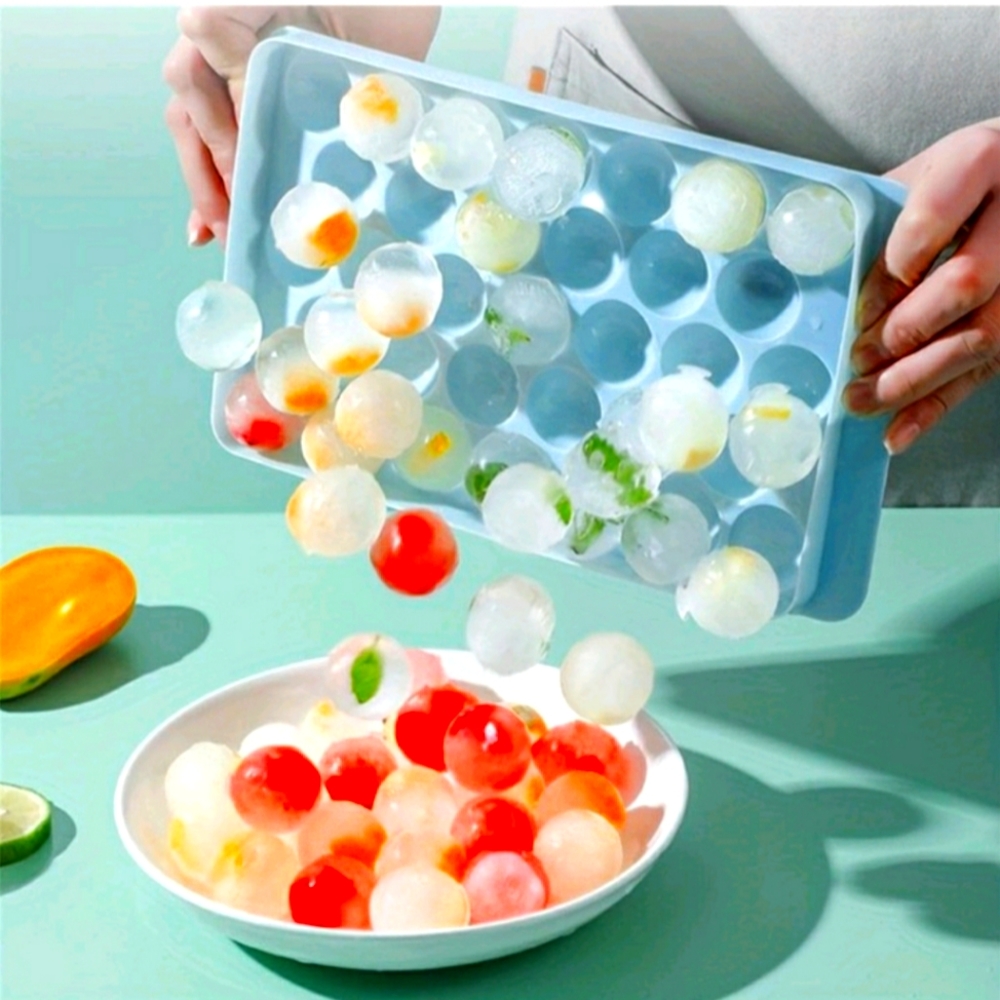 2pcs Set Ice Cube Ball Shaped Maker Tray With Covers